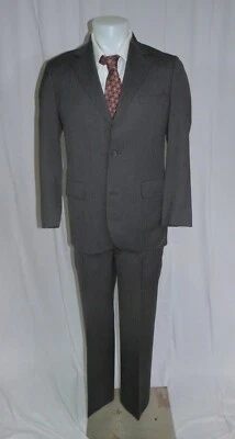 Brooks Brothers Makers Vintage Gray Herringbone Three Roll Two Suit 40R - Image 1 of 4