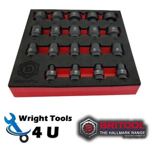 19PC 3/8" DRIVE IMPACT SOCKET SET BI-HEXAGON / 12 POINT PROFILE BRITOOL HALLMARK - Picture 1 of 3