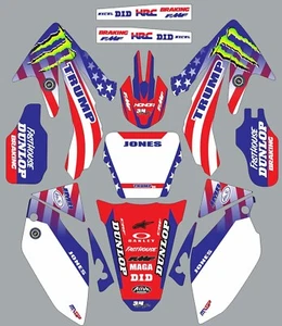 Graphics for Honda CRF450 CRF 450 2005-2007 Decals HONOR American Flag Custom - Foto 1 di 1