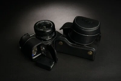 Funda completa de cuero genuino para cámara para Sony A6400 A6100 color negro Foto 1 de 4