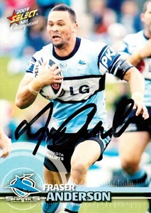 Signed 2009 CRONULLA SHARKS NRL Card FRASER ANDERSON - Picture 1 of 2