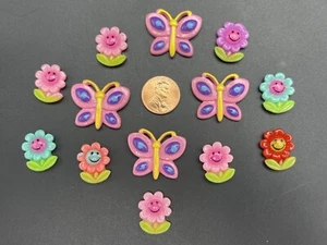 13 Pcs Resin Butterflies and Flower Accessory Flat Back Cabochon Embellishments - Picture 1 of 1