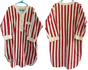 Vintage Brandywine Damen Flanell Nachthemd Gr. LP gestreift rot weiß bescheiden 55-6 - Bild 1 von 12