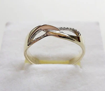 Bonito anillo de eternidad de oro de 14K Foto 1 de 4