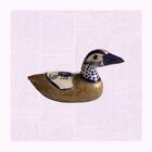 Vintage Tonala Mexico Pottery Duck Bird Figurine Armored Brass Scales