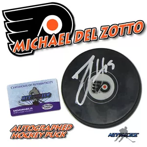 MICHAEL DEL ZOTTO Signed PHILADELPHIA FLYERS Puck w/COA HOLOGRAM *NEW* - Picture 1 of 1