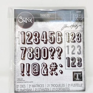 Sizzix Thinlits Tim Holtz Alphanumeric Shadow Numbers Cutting Dies 664808 NEW - Picture 1 of 12