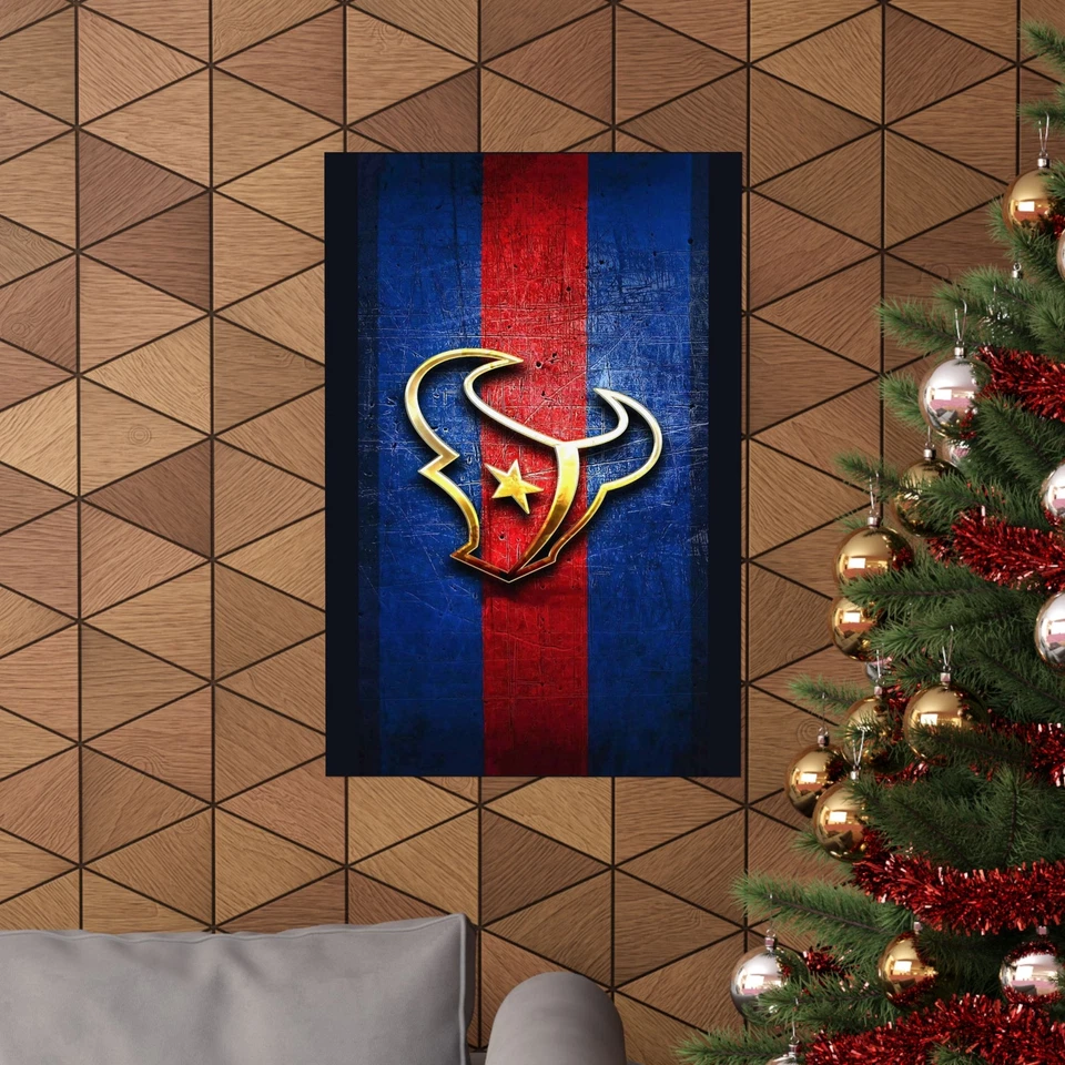 Вертикальные плакаты Texans Pride, настенный декор Texas, дизайн штата Лонгхорн, матовые - Изображение 1 из 1