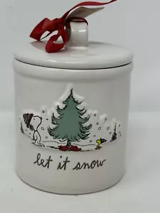 Rae Dunn x Peanuts Let It Snow Kanister, Urlaub, Winter, Neu mit Etikett Keramik Weihnachten - Bild 1 von 12