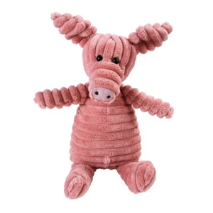 PINK PIG PLUSH CORDUROY PET DOG SQUEAKY TOY - Picture 1 of 1