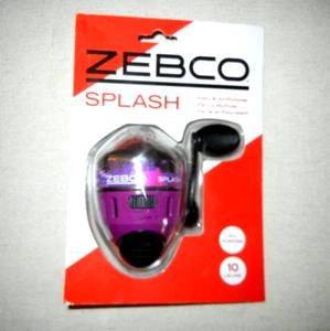 ZEBCO SPLASH purple 3.4:1 - 1 BEARING SPINCAST REEL CLAM PACK, 10 lb line - Picture 1 of 3