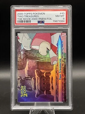 Topps Pokemon The Movie 2000 Two Treasures Rainbow Foil PSA 8 - Image 1 of 2