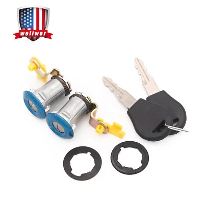 Door Lock Set w/ Key (L&R) Fit for Nissan 1984-98 Pickup D21 1987-91 Pathfinder - Image 1 of 4