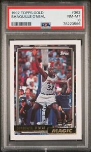 1992 Topps GOLD Shaquille O'neal PSA 8 NM-MT #362  Magic Rookie Epic Card!!!