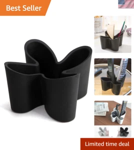 Compact 4-Compartment Pencil Holder & Remote Organizer for Modern Desktops - Picture 1 of 8