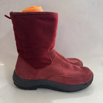Botas de nieve LL Bean rojas de gamuza para mujer talla 7M  Foto 1 de 4