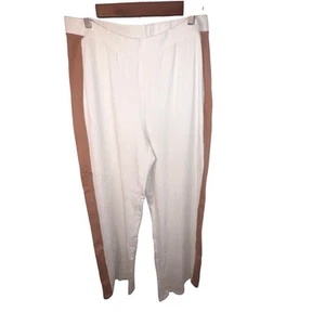 Iman global chic ladies L- tall elastic waist wide side stripe flare knit pant - Picture 1 of 6