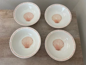 Zehn Strawberry Street Meer Gedecke Schüsseln 4er Set Suppe Müsli Rosa Muschel - Bild 1 von 10