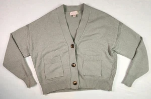 Cárdigan para mujer Philosophy botón delantero manga larga gris/verde mediano - Imagen 1 de 11