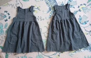 Girls Grey Pinafore Jersey School Dress Age 6-7 Years Marks & Spencer Bundle. - Picture 1 of 4