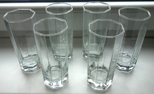 6 Wassergläser  Longdrink Glas Vintage Luminarc Octime Octogoon - Bild 1 von 5