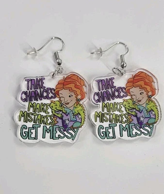 Miss Frizzle Magic Autobús Escolar Take Chances Get Susy Acrílico Colgante Pendiente Foto 1 de 4