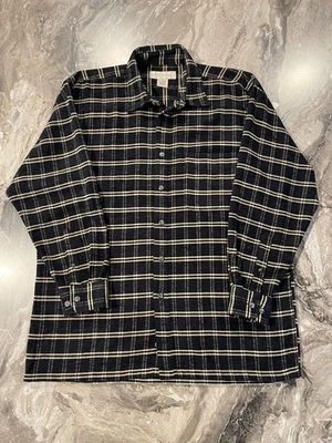 Crossings Men’s Green with Cream Stripes Button Front Shirt Long Sleeves, Size L - Image 1 of 4