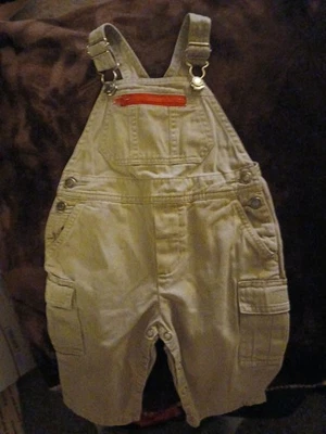 Y2K Gymboree, Mono Bronceado Bolsillos Rojo Cremallera Pañal a Presión Unisex Botón Lateral Infantil Foto 1 de 4