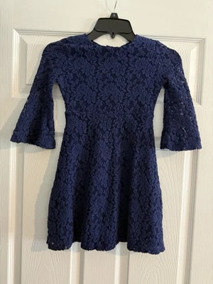 Vestido Justice Azul Marino Encaje Talla 6/7 Niñas Fiesta Formal Foto 1 de 4