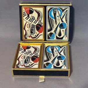 Vintage Casino Playing Cards Set Poker Congress Gold Box Spain Instruments Piano - Picture 1 of 4