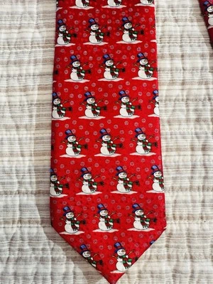 JZ Richards Silk Hand Made In USA Snowman Tie  - Image 1 of 4