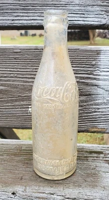 Botella de refresco de vidrio vintage de Coca-Cola lado recto temprano Danville Virginia Foto 1 de 4