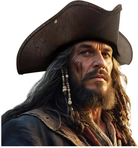 L'VOW Erwachsene Piratenhut Kolonial Tricon Hut für Damen Herren Halloween Kostüm  - Bild 1 von 12