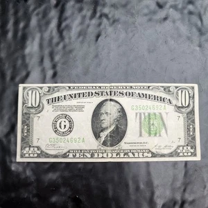 1928B Ten Dollar Federal Reserve Note $10 Bill Redeemable in Gold 💵✨ - Picture 1 of 8