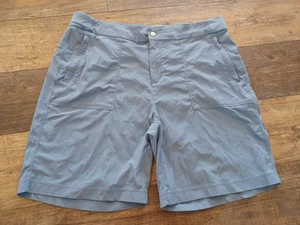 Athleta Shorts Womens 18 Blue Stretch Nylon Trekkie Outdoors 8" Inseam Hiking - Picture 1 of 4
