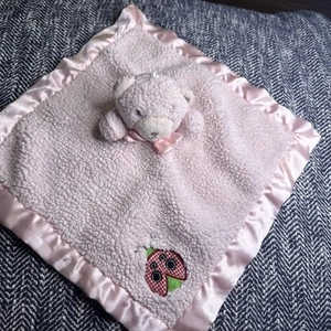 Manta de seguridad para bebé Tiddliwinks Pink Bear Sherpa Lovey juguete suave Ladybug - Imagen 1 de 6