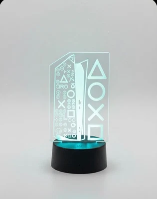 Luz de lámpara LED 3D para juegos PS5 | Icono con logotipo de PlayStation, para jugadores, 16 colores Foto 1 de 4