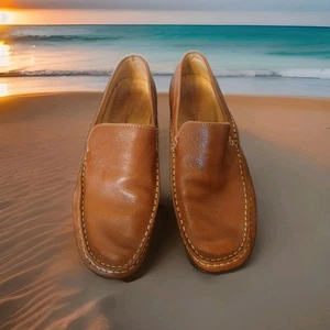 Sandro Moscoloni Schuhe Herren 10 D Hellbraun Leder Slipper Freizeit Halbschuhe - Bild 1 von 15