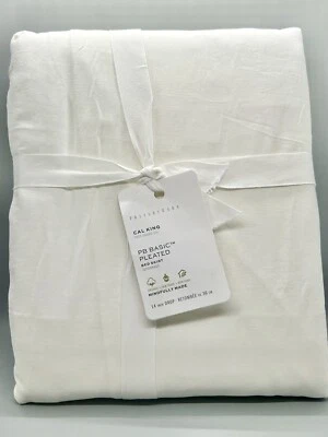 Falda de cama plisada básica Pottery Barn Cal King, falda de cama de sarga blanca 14" caída Foto 1 de 4