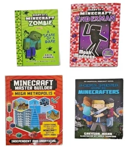 4 x Minecraft Books Diary Enderman, Zombie, Master Builder, 5-Minute Stories - Picture 1 of 8