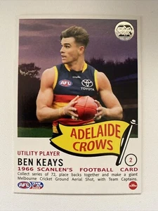 2024 AFL Teamcoach Scanlens tarjeta retro Ben Keays Adelaide Crows - Imagen 1 de 2