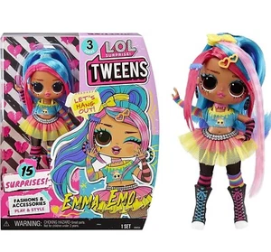 LOL TWEENS Emma Emo Fashion Doll Set Splatters Sister Omg 15 Surprises Series 3 - Picture 1 of 6