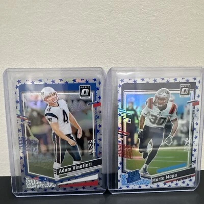 Donruss 2023 Stars Emoji SP  - Adam Vinatieri & Marte Mapu RC PATRIOTS - Image 1 of 2