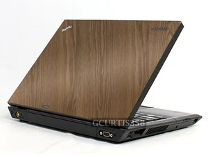 WOOD Vinyl Lid Skin Cover Decal fits IBM Thinkpad T410 Laptop - Picture 1 of 1