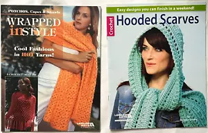 Wrapped in Style & Hooded Scarfs Crochet Patterns Books Poncho Cape Shawls EASY - Picture 1 of 13