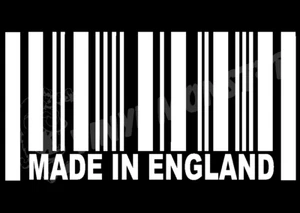 Adesivo codici a barre Made In England, Drift Land Rover Defender TVR Lotus MG Rover - Foto 1 di 2