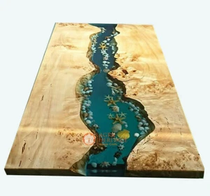 Beautiful Epoxy Resin Dining Table Top Handmade Arts Luxury Home Furniture Decor - Picture 1 of 8