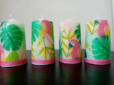  Pillar Candles scented from Eve's Chronicles 12cm Pack of 4 (Birds Paradise ) - Image 1 of 4