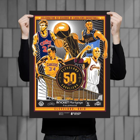 Cleveland Cavaliers 50th Anniversary 18" x 24" Serigraph Print (Printer Proof) Cover