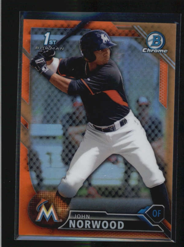 JOHN NORWOOD 2016 BOWMAN CHROME PROSPECTS ORANGE REFRACTOR #/25 AH2245 - Image 1 of 1